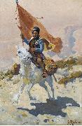 Franz Roubaud Circassian rider USA oil painting artist